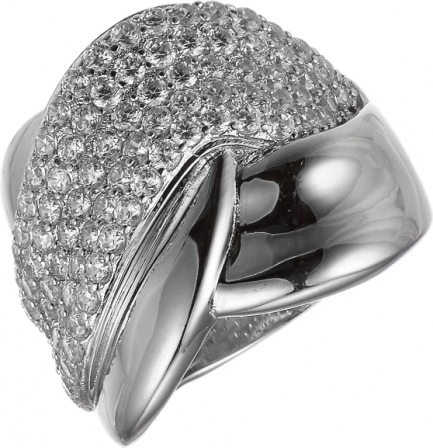 Кольцо с фианитами из серебра (арт. 737912)
