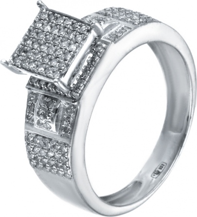 Кольцо с бриллиантами из серебра (арт. 738022)