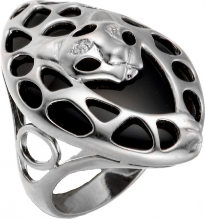 Кольцо с стеклом и фианитами из серебра (арт. 739491)
