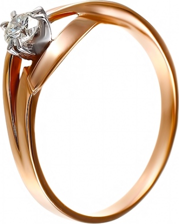 Кольцо с 1 бриллиантом из красного золота (арт. 747705)