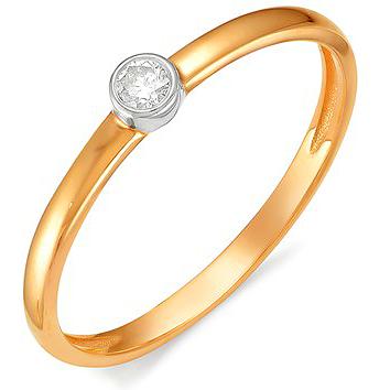 Кольцо с бриллиантом из красного золота (арт. 810469)