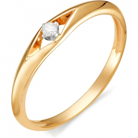 Кольцо с бриллиантом из красного золота (арт. 810555)