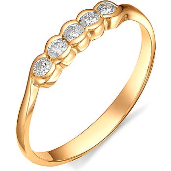 Кольцо с бриллиантами из красного золота (арт. 810707)
