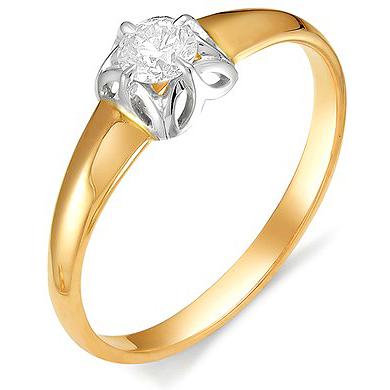 Кольцо с бриллиантом из красного золота (арт. 810710)