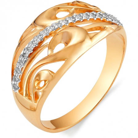 Кольцо с бриллиантами из красного золота (арт. 810742)