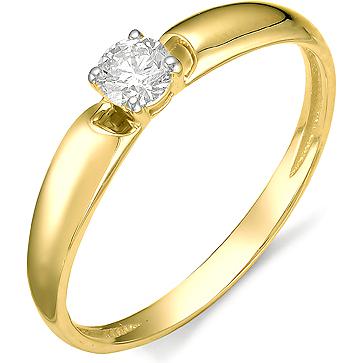 Кольцо с бриллиантом из желтого золота (арт. 812509)