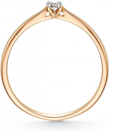 Кольцо с бриллиантом из красного золота (арт. 813647)