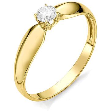 Кольцо с бриллиантом из желтого золота 585 пробы (арт. 813865)