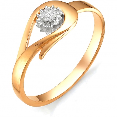 Кольцо с бриллиантом из красного золота (арт. 814957)
