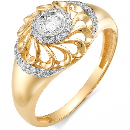 Кольцо с бриллиантом из красного золота (арт. 815323)