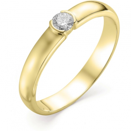 Кольцо с 1 бриллиантом из жёлтого золота (арт. 817426)