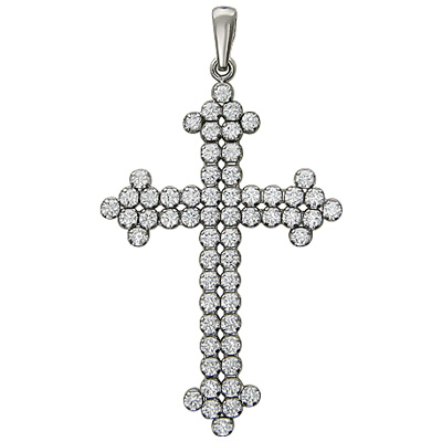 Крестик с кристаллом swarovski из серебра (арт. 821759)