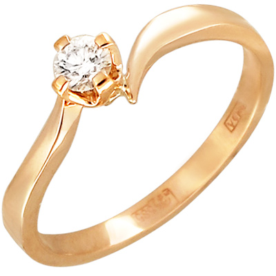 Кольцо с бриллиантом из комбинированного золота (арт. 823299)