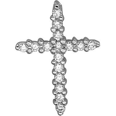Крестик с бриллиантами из комбинированного золота (арт. 823476)
