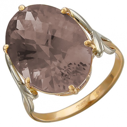 Кольцо с раухтопазом из комбинированного золота (арт. 823909)