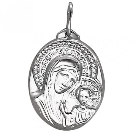 Подвеска-иконка "Богородица Казанская" из серебра (арт. 824297)
