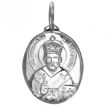 Подвеска-иконка "Николай Чудотворец" из серебра (арт. 824301)