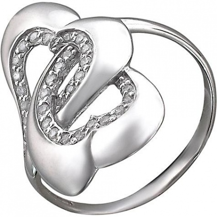 Кольцо с фианитами из серебра (арт. 824596)