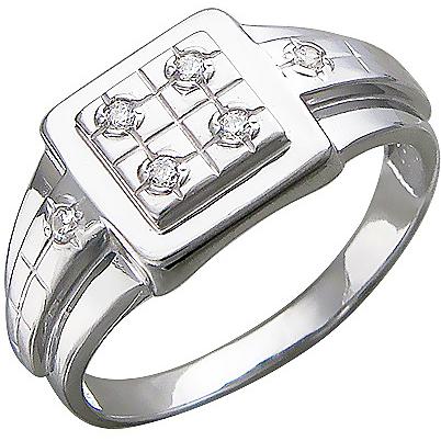 Кольцо с фианитами из серебра (арт. 824698)