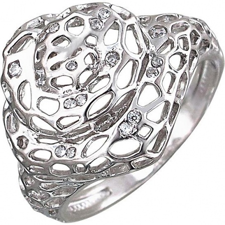 Кольцо с фианитами из серебра (арт. 825991)