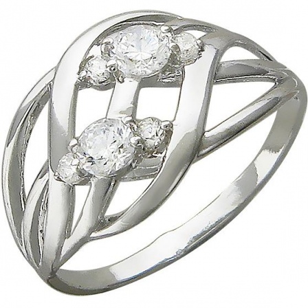 Кольцо с фианитами из серебра (арт. 827303)