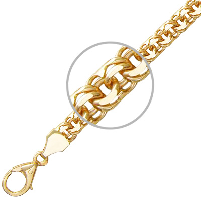 Цепочка плетения "Бисмарк" из желтого золота (арт. 829960)