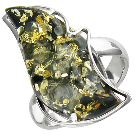 Кольцо с янтарем из серебра (арт. 831650)