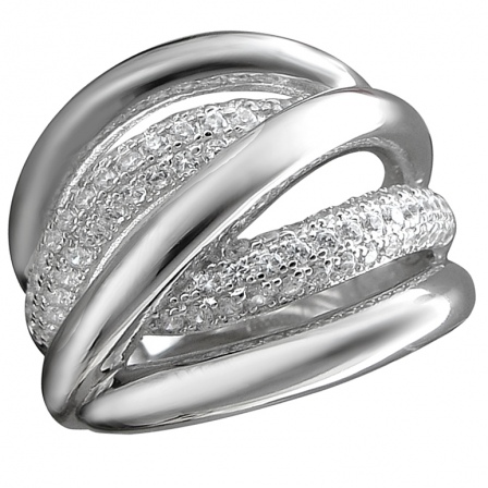 Кольцо с фианитами из серебра (арт. 834239)