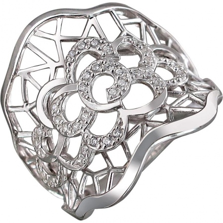 Кольцо с фианитами из серебра (арт. 834739)