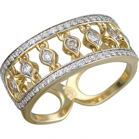 Кольцо с 67 бриллиантами из жёлтого золота (арт. 835357)