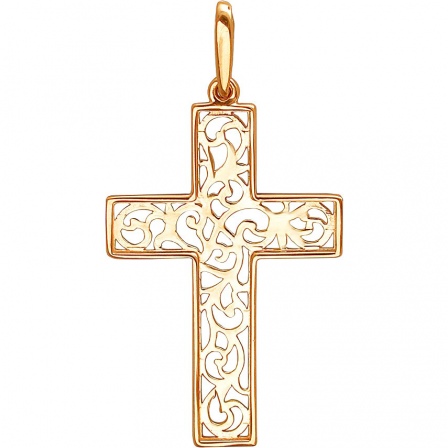 Крестик из красного золота (арт. 837473)