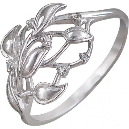 Кольцо с 6 циркониями из серебра (арт. 838381)