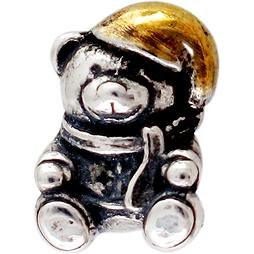 Подвеска Шарм Мишка из чернёного серебра с позолотой (арт. 838783)