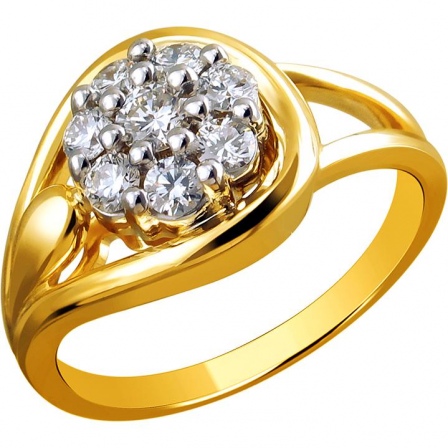 Кольцо с 8 бриллиантами из комбинированного золота (арт. 841431)