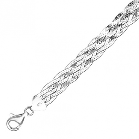 Браслет плетения "Косичка" из серебра (арт. 843050)