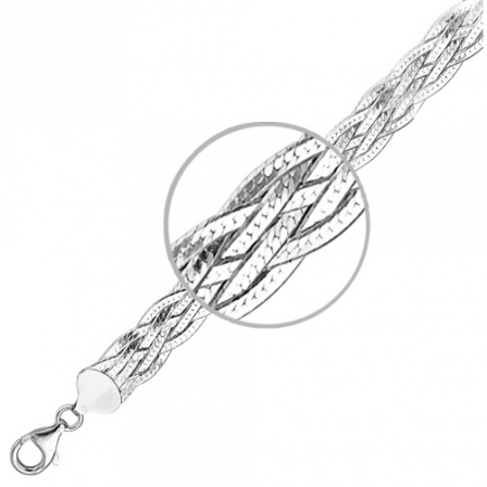 Цепочка плетения "Косичка" из серебра (арт. 843117)