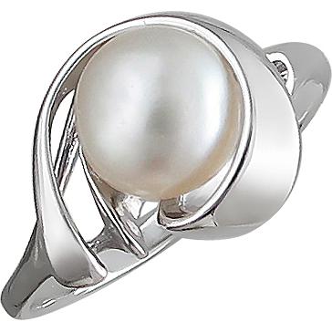 Кольцо с жемчугом из серебра (арт. 844990)