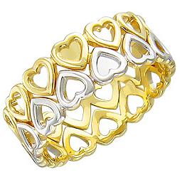 Кольцо Сердечки из жёлтого золота (арт. 845023)