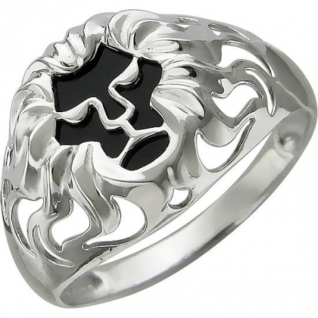Кольцо Лев с 1 ониксом из серебра (арт. 847432)