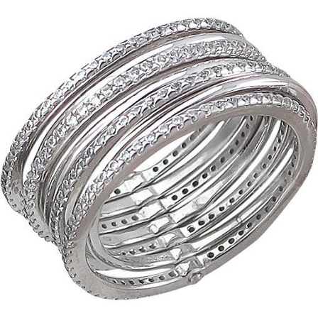 Кольцо с 240 циркониями из серебра (арт. 848175)