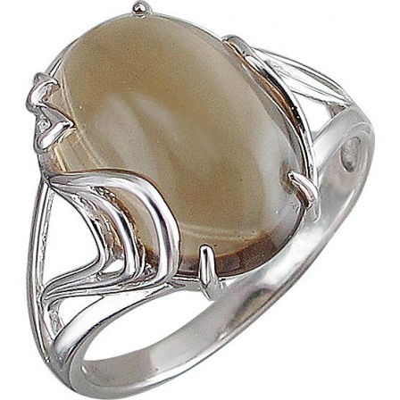 Кольцо с 1 раухтопазом из серебра (арт. 848506)
