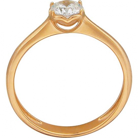 Кольцо с 1 фианитом из красного золота (арт. 850415)