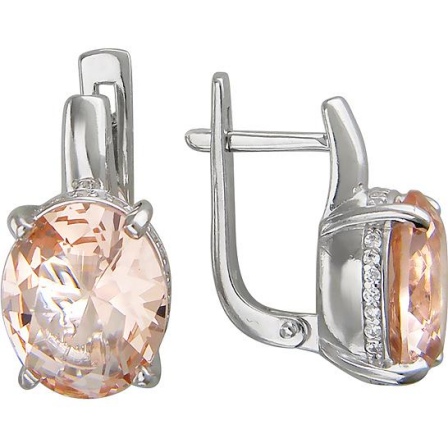 Серьги с кристаллами swarovski и фианитами из серебра (арт. 851468)