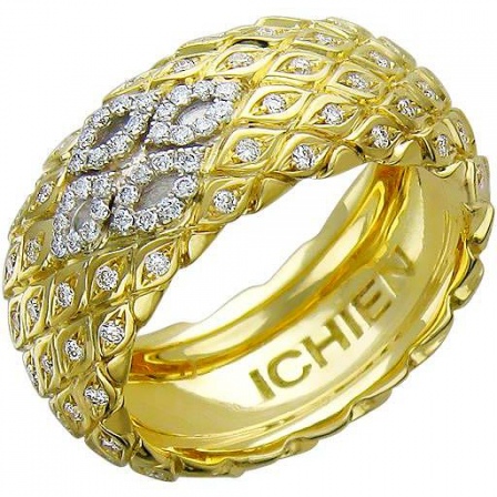 Кольцо с 135 бриллиантами из комбинированного золота 750 пробы (арт. 854266)