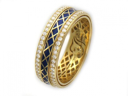Кольцо с 94 бриллиантами из комбинированного золота 750 пробы (арт. 854457)