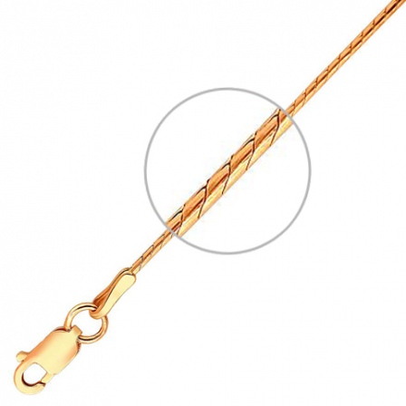 Цепочка плетения "Шнурок" из красного золота (арт. 860671)