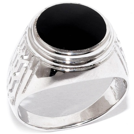 Кольцо с ониксами из серебра (арт. 912100)