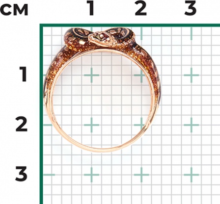 Кольцо с эмалью из красного золота (арт. 2210201)