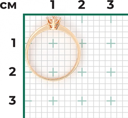 Кольцо с 1 бриллиантом из красного золота (арт. 2215278)