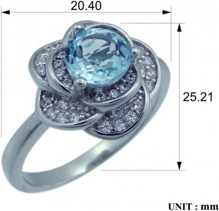Кольцо с топазами и фианитами из серебра (арт. 2390797)